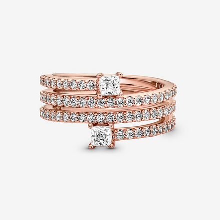 Pandora Timeless Triple Spiral Ring Size 7