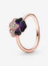 Pandora Moments Deep Purple Pansy Flower Ring Size 7.5