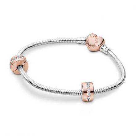 Pandora Rose Heart Clasp, Iconic Bracelet Gift Set