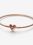 Pandora Moments Rose Heart And  Butterfly Bangle Charm Bracelet Size 19