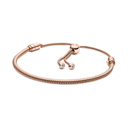 Pandora Moments Rose Snake Chain Slider Bracelet Size 2