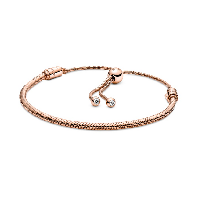 Pandora Moments Rose Snake Chain Slider Bracelet Size 2