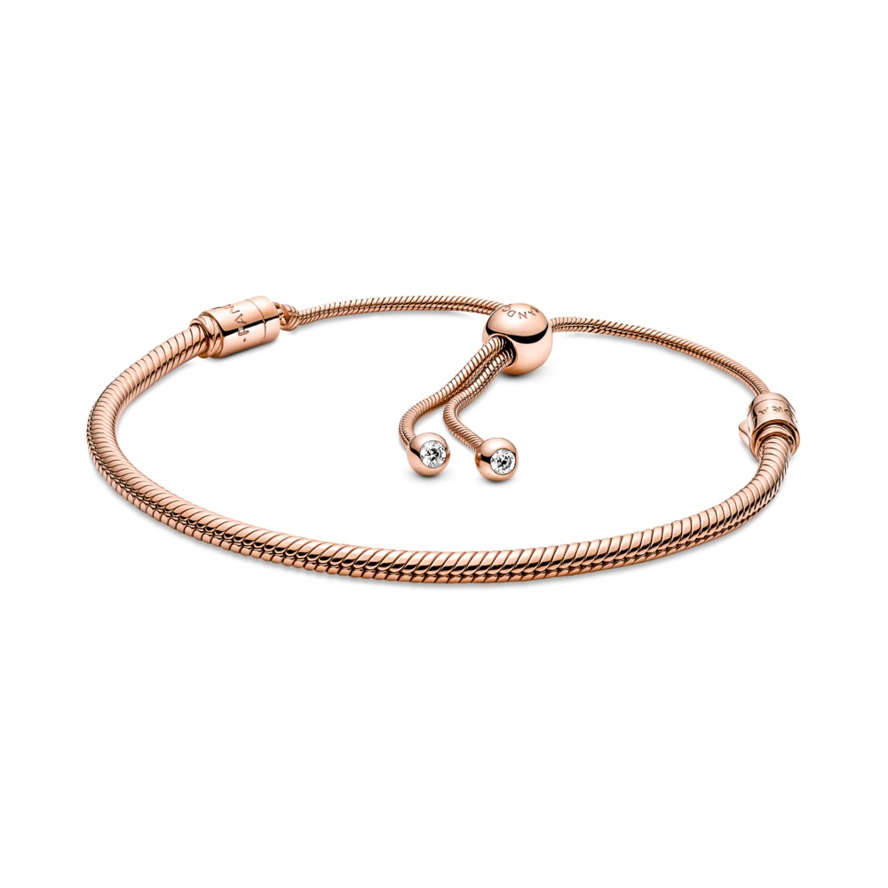 Pandora Moments Rose Snake Chain Slider Bracelet Size 2