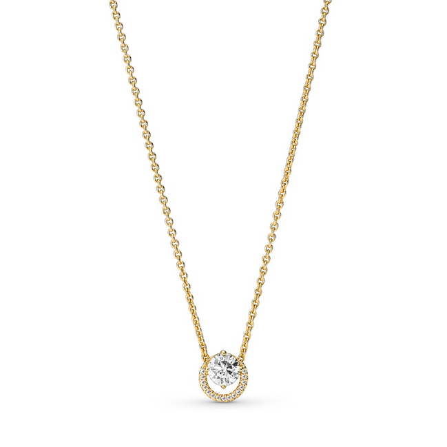 Pandora Timeless Sparkling Round Halo Pendant Collier Necklace