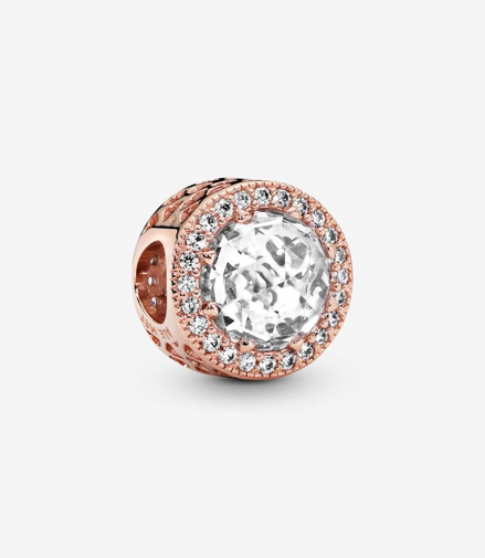 Pandora Moments Clear Radiant Hearts Charm