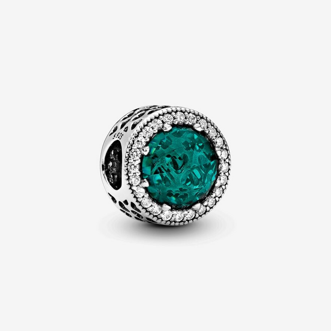 Pandora Moments Sea Green Radiant Hearts Charm