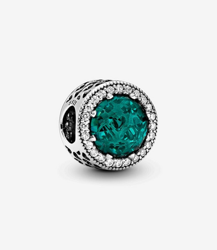Pandora Moments Sea Green Radiant Hearts Charm