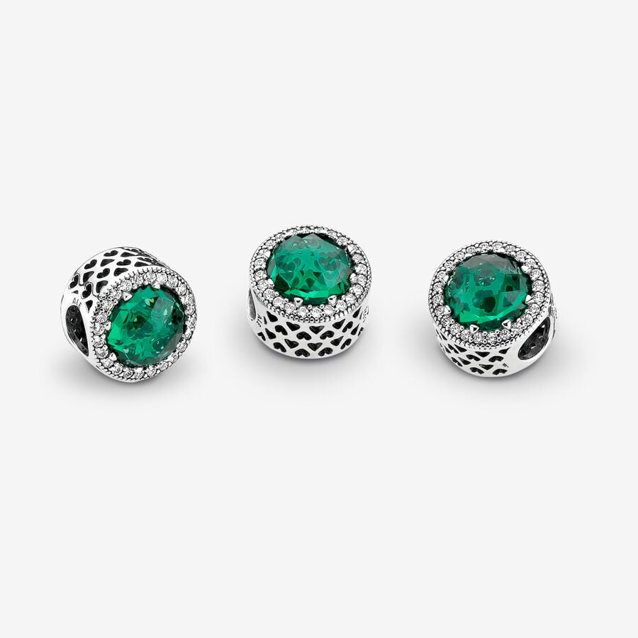 Pandora Moments Sea Green Radiant Hearts Charm