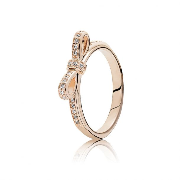 Pandora Rose Sparkling Bow Ring Size 8.5