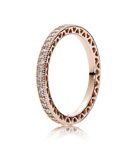 Pandora Timeless Sparkle And Hearts Ring Size 6