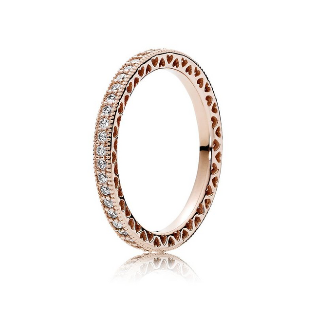 Pandora Timeless Sparkle And Hearts Ring Size 6
