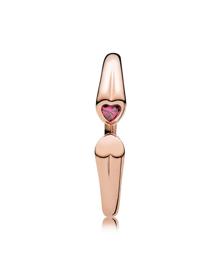 Pandora Rose Two Hearts Open Ring Size 7