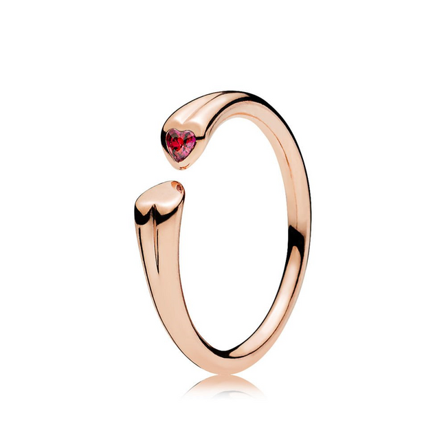 Pandora Rose Two Hearts Open Ring Size 7.5