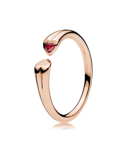 Pandora Rose Two Hearts Open Ring Size 7.5