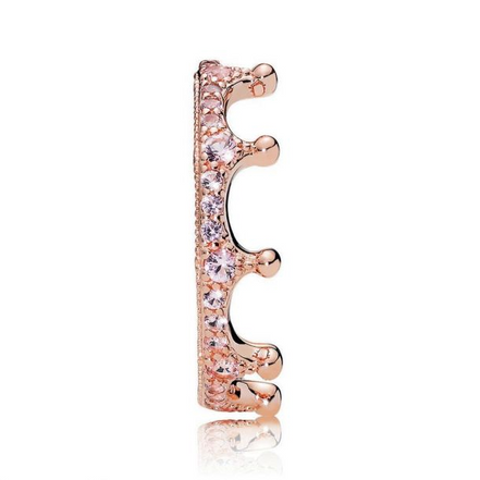 Pandora Moments  Pink Enchanted Crown Ring Size 8.5