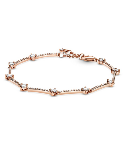 Pandora Timeless Sparkling Pavé Bars Bracelet Size 18