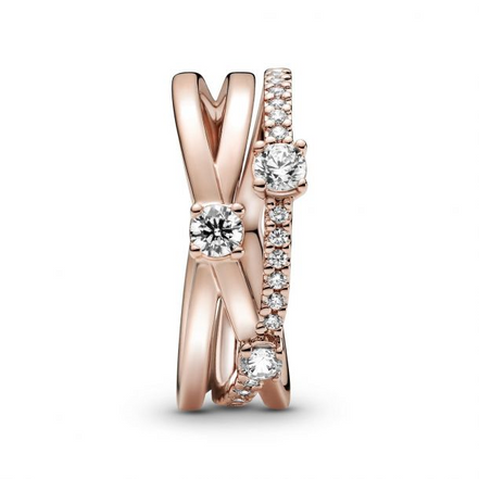 Pandora Timeless Sparkling Triple Band Ring Size 6