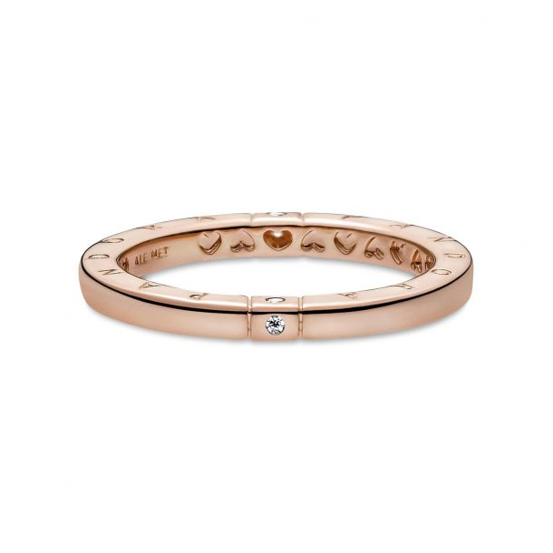 Pandora Signature Logo And Hearts Ring Size 6