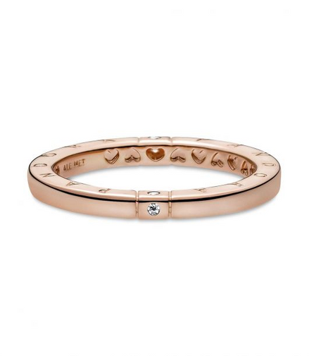 Pandora Signature Logo & Hearts Ring Size 7