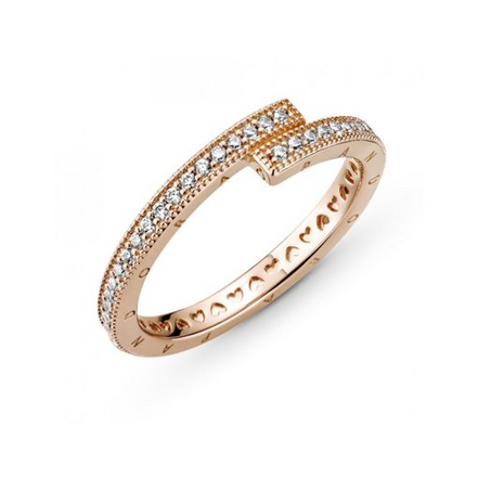 Pandora Signature Sparkling Overlapping Ring Size 7