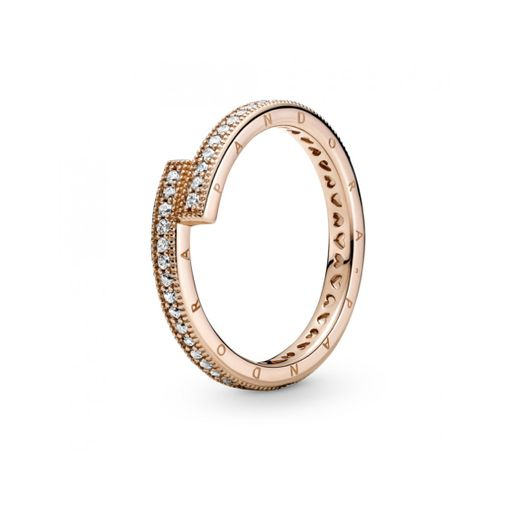 Pandora Signature Sparkling Overlapping Ring Size 7.5