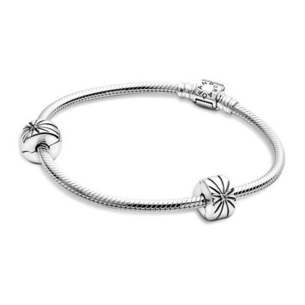 Pandora Sterling Silver Barrel Clasp, Iconic Bracelet Gift Set