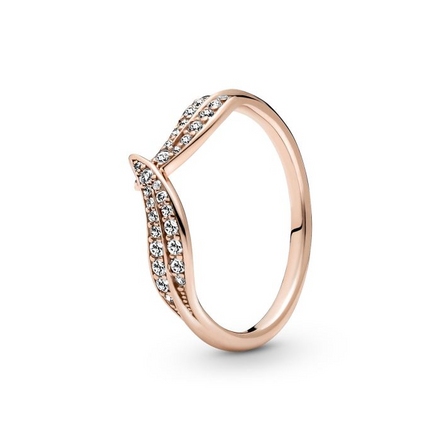 Pandora Timeless Sparkling Leaves Ring Size 6