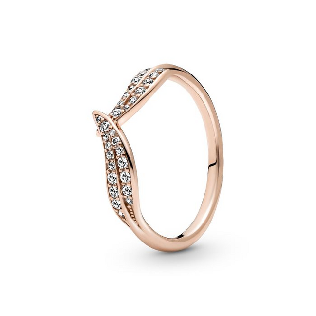 Pandora Timeless Sparkling Leaves Ring Size 6