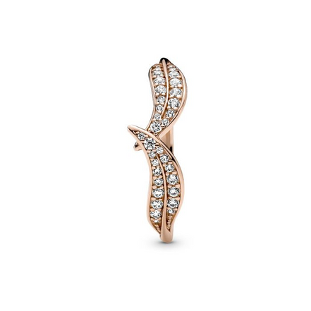 Pandora Timeless Sparkling Leaves Ring Size 6
