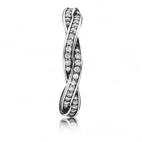 Pandora Timeless Sparkling Twisted Lines Ring Size 9