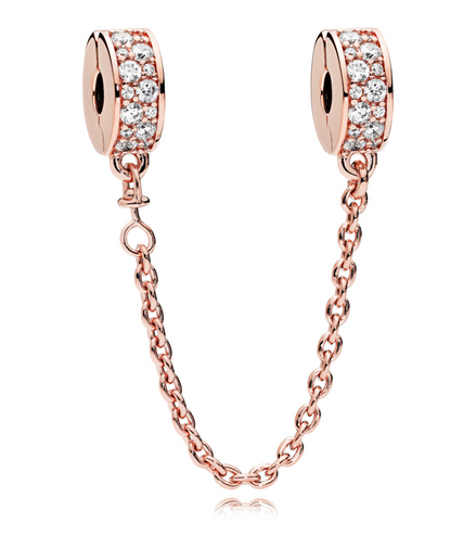 Pandora Moments Clear Pavé Safety Chain Clip Charm