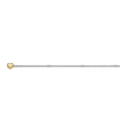 Pandora Moments Snake Bracelet With Logo Heart Clasp Size 16