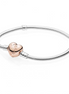 Pandora Moments Rose Heart Clasp Snake Chain Bracelet Size 18