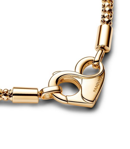 Pandora Moments 14K Gold-Plated Studded Chain Bracelet Size 20