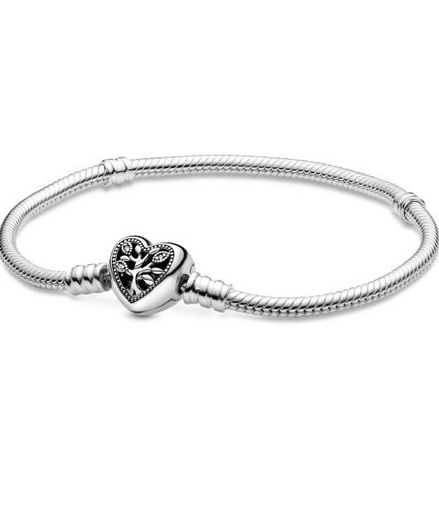 Pandora Moments Family Tree Heart Clasp Bracelet Size 21