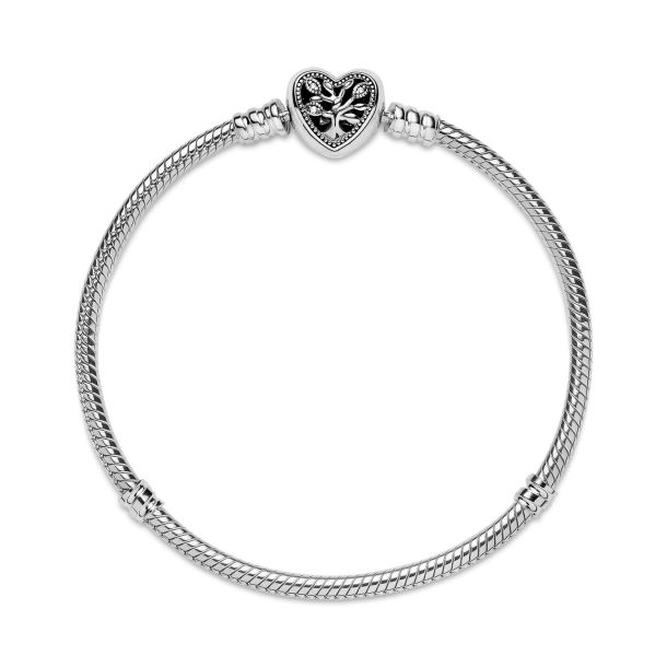 Pandora Moments Family Tree Heart Clasp Bracelet Size 21
