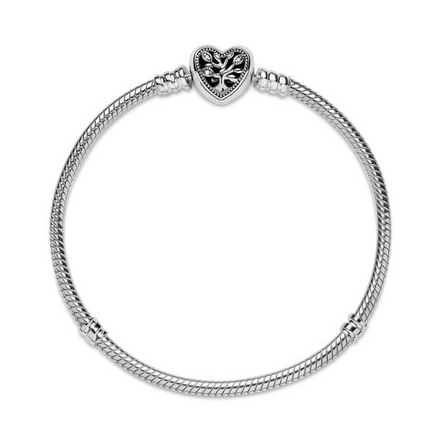 Pandora Moments Family Tree Heart Clasp Bracelet Size 21