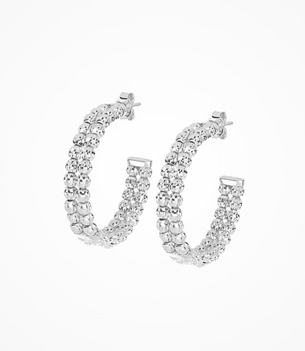 Desmos Crystal Double Row Hoop Earrings