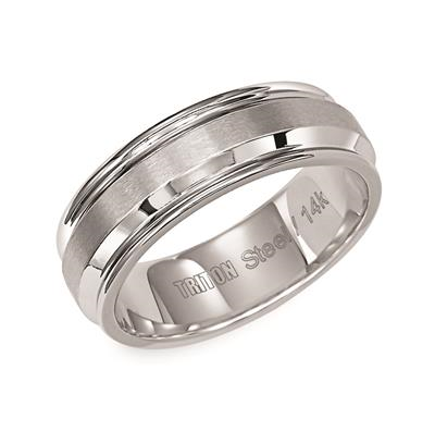 Triton Mens Stainless Steel Comfort Fit Band