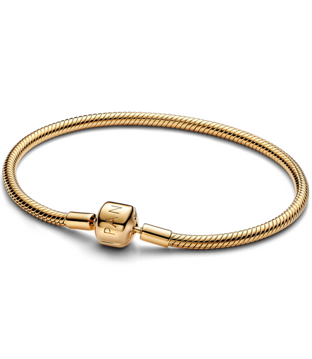 Pandora Moments Barrel Clasp Snake Chain Bracelet Size 19