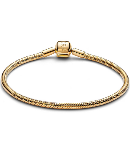 Pandora Moments Barrel Clasp Snake Chain Bracelet Size 19
