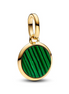 Pandora ME/Moments Green Engravable Gold-Plated Mini Medallion Charm