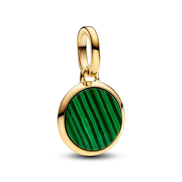 Pandora ME/Moments 14K Gold-Plated Green Engravable Mini Medallion Charm