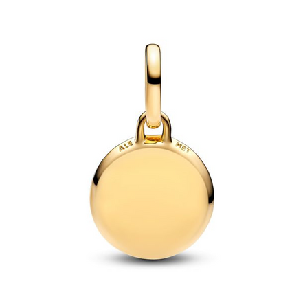 Pandora ME/Moments 14K Gold-Plated Green Engravable Mini Medallion Charm