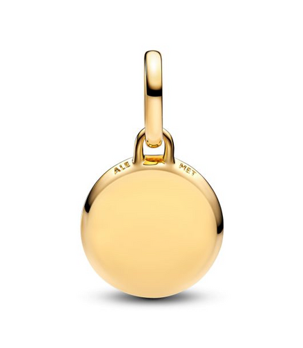 Pandora ME/Moments 14K Gold-Plated Green Engravable Mini Medallion Charm