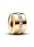 Pandora Timeless Clear Sparkling Row Clip Gold-Plated Charm
