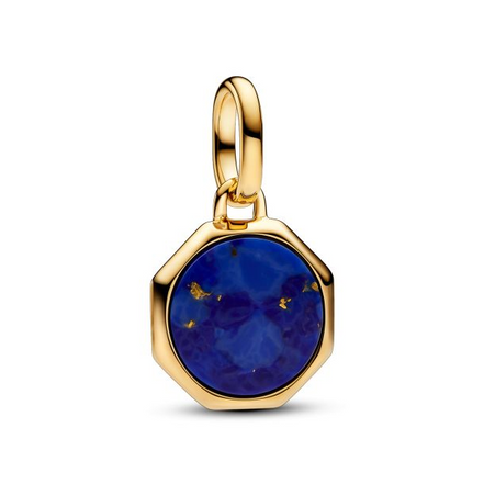 Pandora ME/Moments 14K Gold-Plated Blue Engravable Mini Medallion Charm