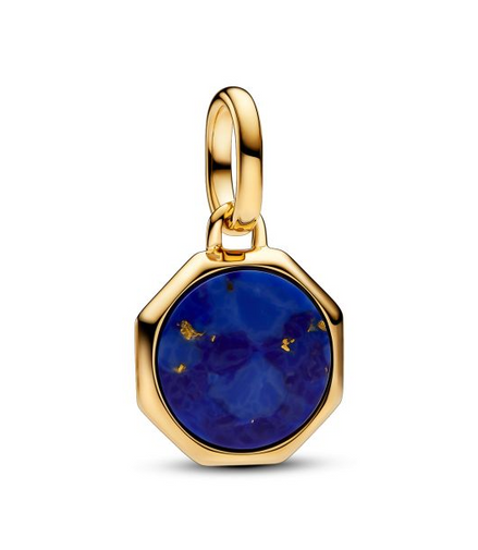 Pandora ME/Moments 14K Gold-Plated Blue Engravable Mini Medallion Charm