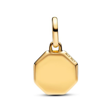 Pandora ME/Moments 14K Gold-Plated Blue Engravable Mini Medallion Charm