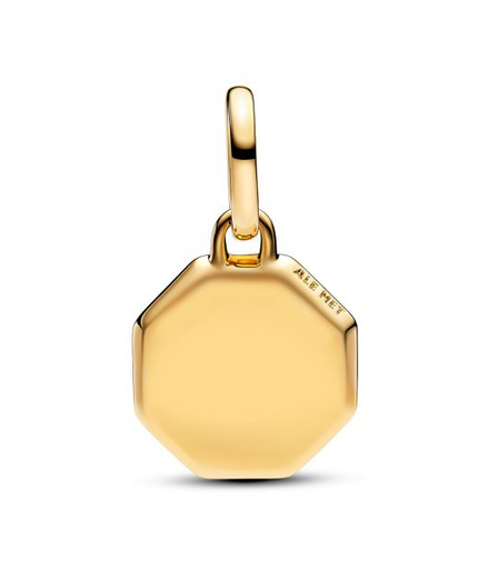 Pandora ME/Moments 14K Gold-Plated Blue Engravable Mini Medallion Charm
